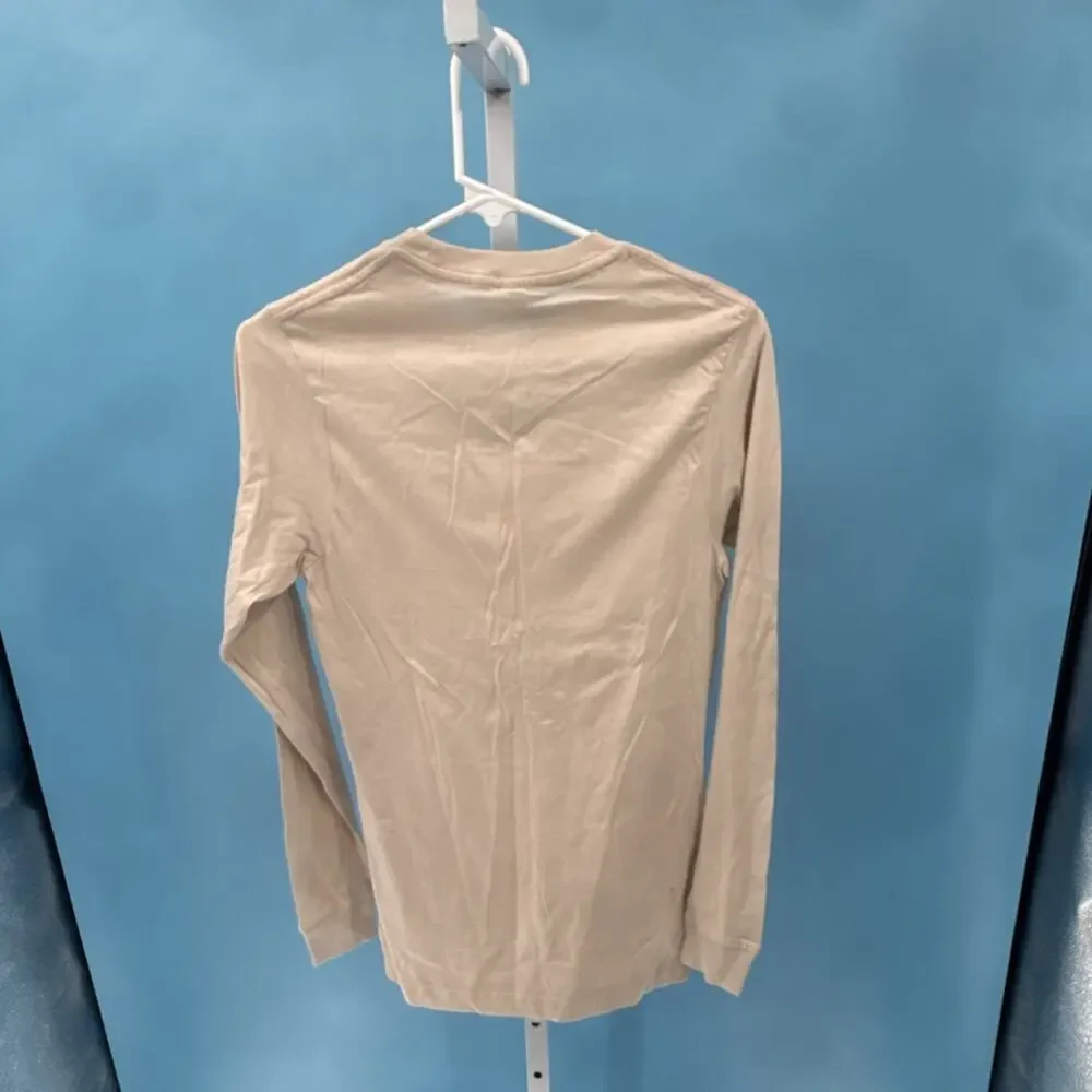 Smart Blanks Men's Beige Crew Neck Graphic Print T-Shirt Long Sleeve Size XS - Picture 3 of 3